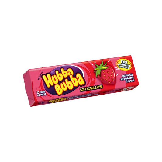 Goma de Mascar Sabor Artificial de Morango 40g Hubba Bubba