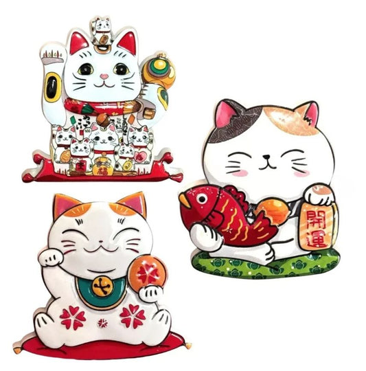 Ímã de Geladeira Gato da Sorte Sortido Tenda