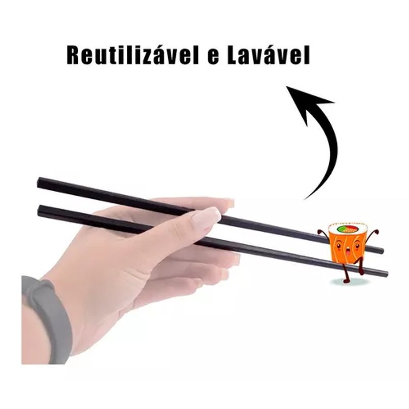 Jogo de Hashi Preto com 5 Pares 24cm