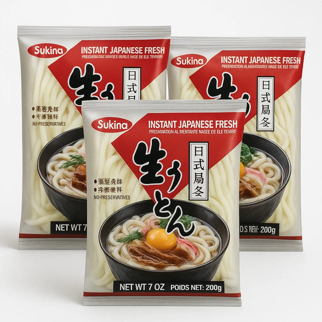 Kit com 3 Macarrão Udon Pré-Cozido Sem Tempero 200g - Sukina