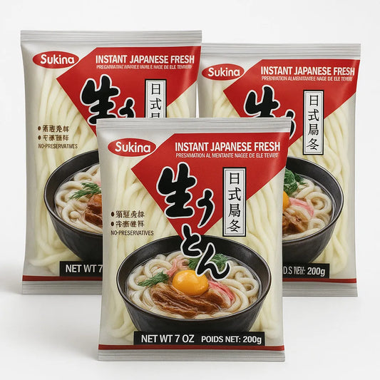 Kit com 3 Macarrão Udon Pré-Cozido Sem Tempero 200g - Sukina