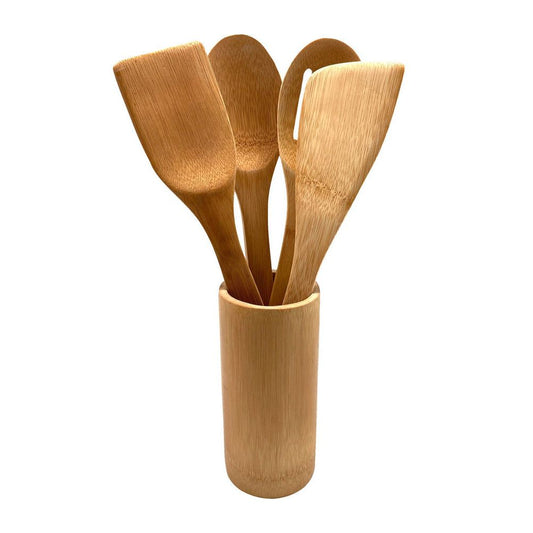 Kit de 4 Utensílios de Bambu