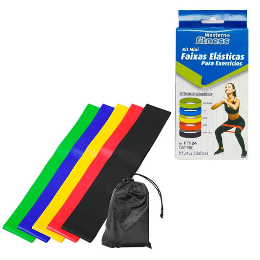 Kit Mini 5 Faixas Elásticas para Exercícios
