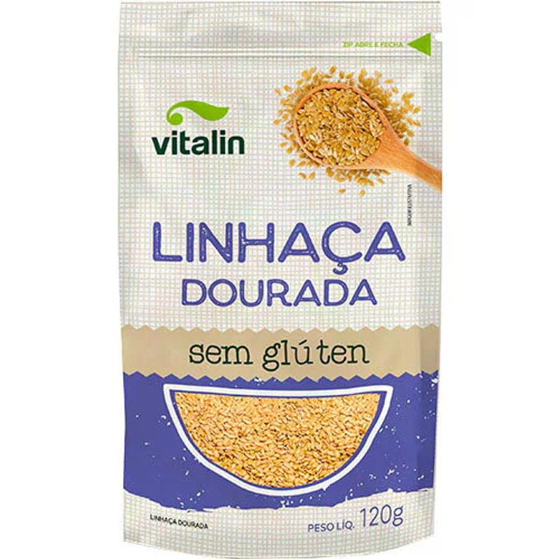 Linhaça Dourada Em Graos Sem Gluten 120g Vitalin