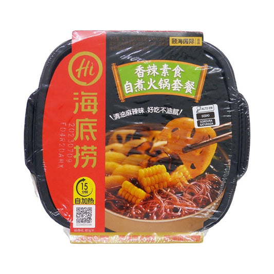 Macarrão Instantâneo com Autocozimento Vegetais Picante 400g Haidilao