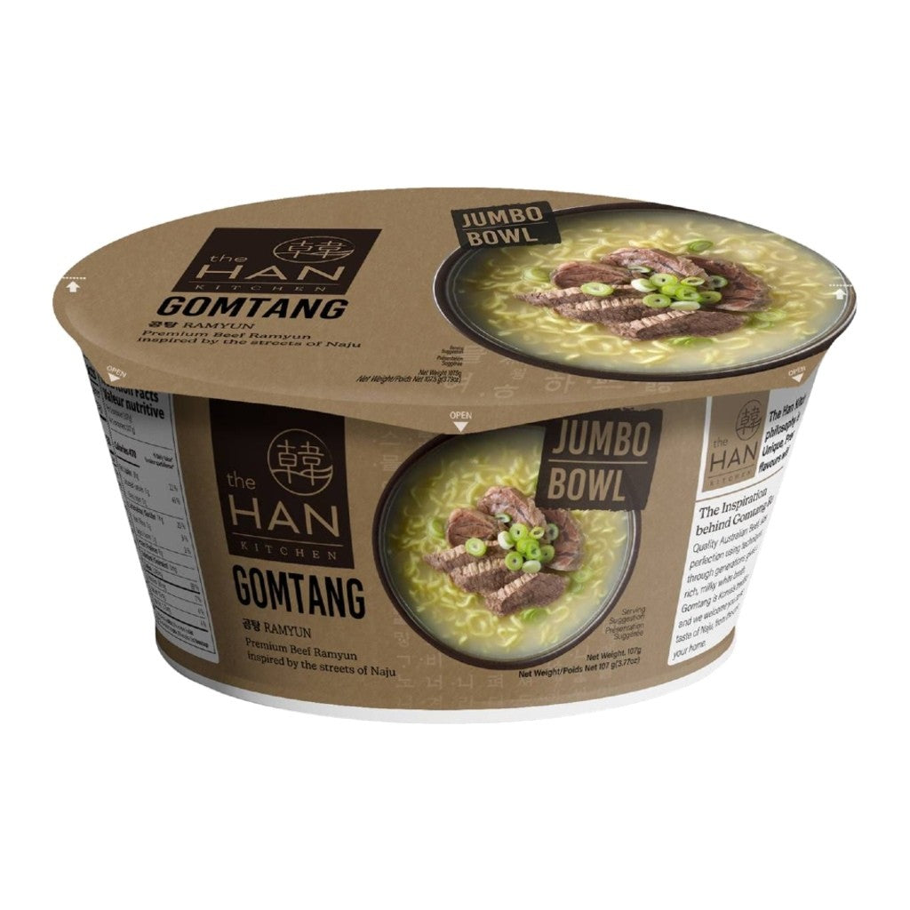 Macarrão Instantâneo Coreano Gomtang Carne Jumbo Bowl 107g The Han Kitchen