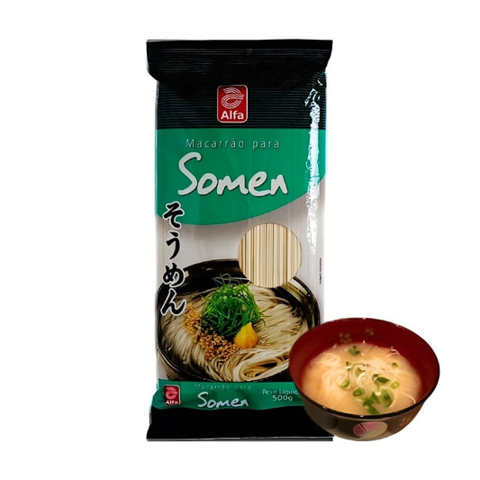Macarrão Somen Alfa 500g Massa Oriental de Trigo