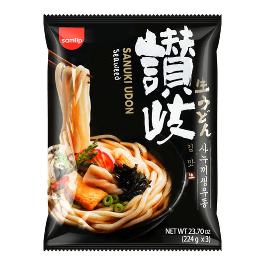 Macarrão Tipo Udon Sabor Alga com 3 Unidades 224g Samlip