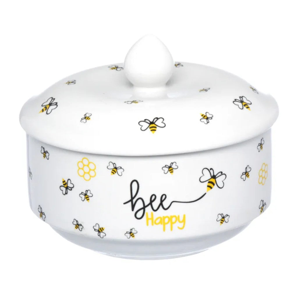 Manteigueira Honey em Porcelana 10x10x8cm Hauskraft