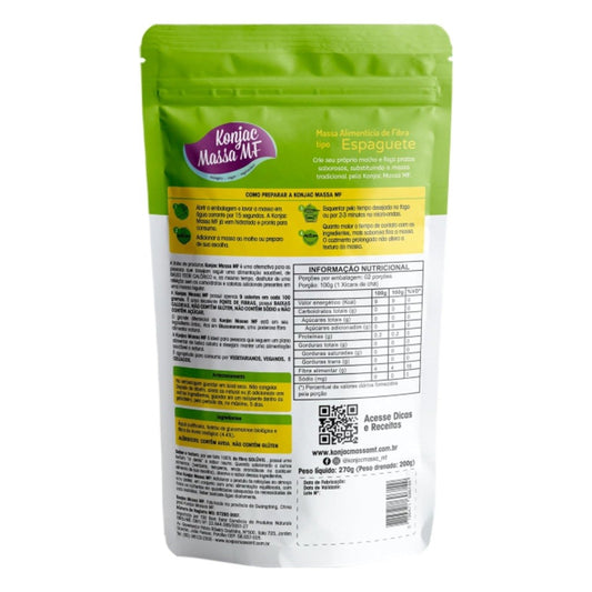 Massa Alimentícia de Fibra Konjac Tipo Espaguete 270g Konjac Massa MF