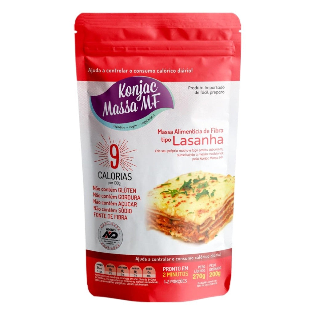 Massa Alimenticia de Fibra Konjac Tipo Lasanha 270g Konjac Massa MF