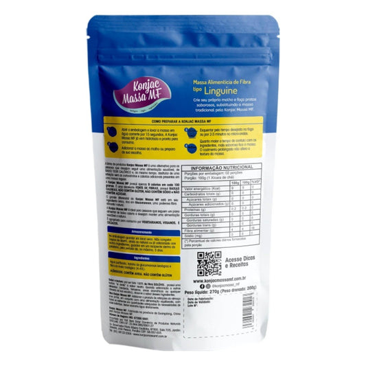 Massa Alimenticia de Fibra Konjac Tipo Linguine 270g Konjac Massa MF