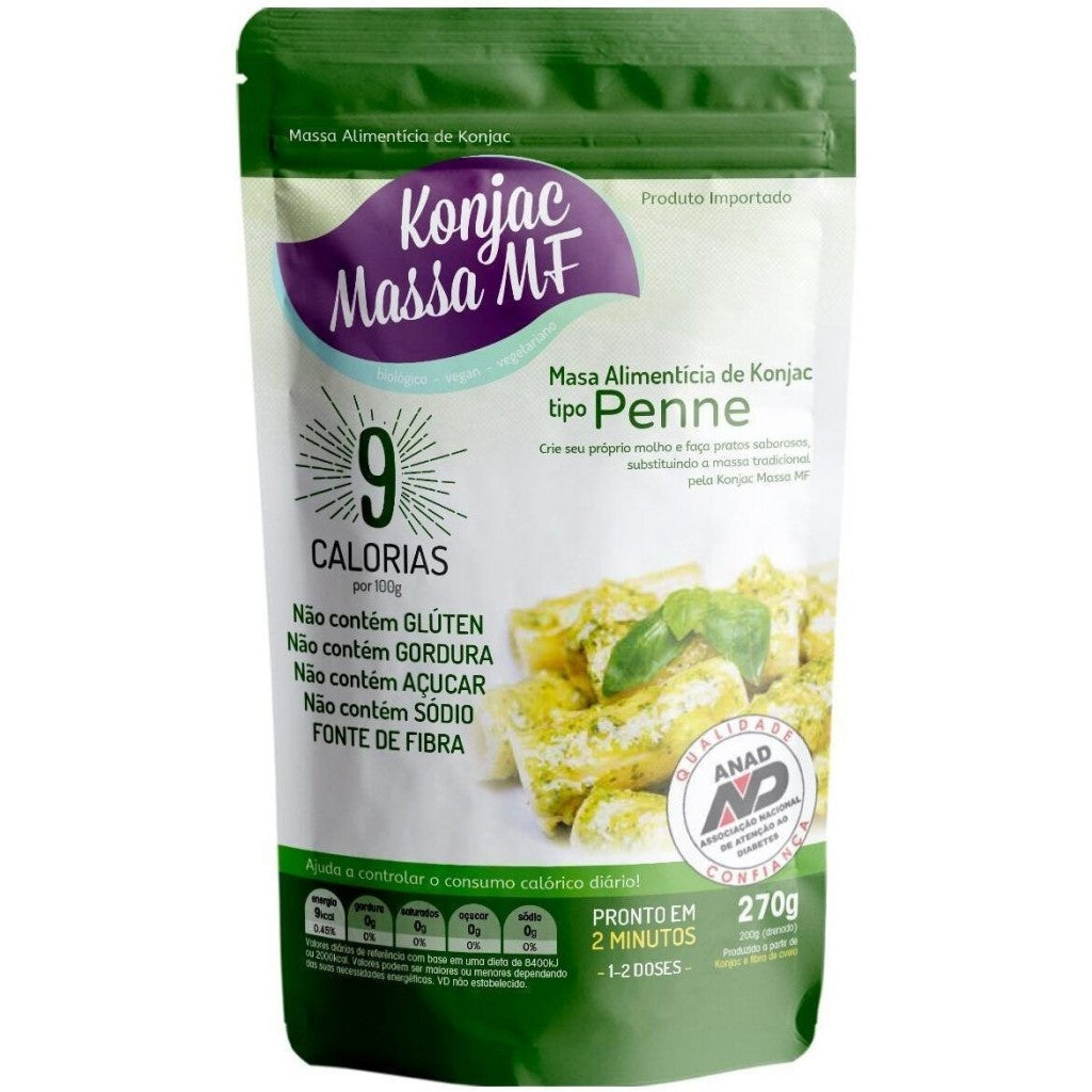 Massa Alimentícia de Fibra Konjac Tipo Penne 270g Konjac Massa MF