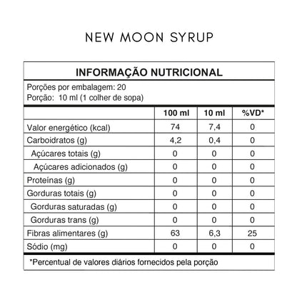 Moon Syrup Zero Açúcar 200ml Moon Milk Vegano Low Carb