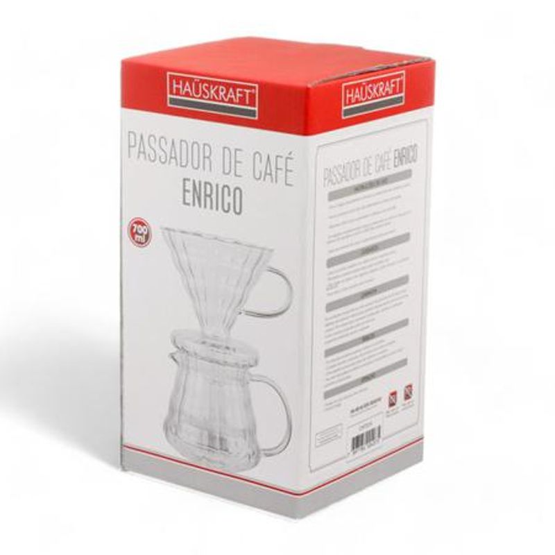 Passador de Cafe Vidro Enrico 15x12x21cm