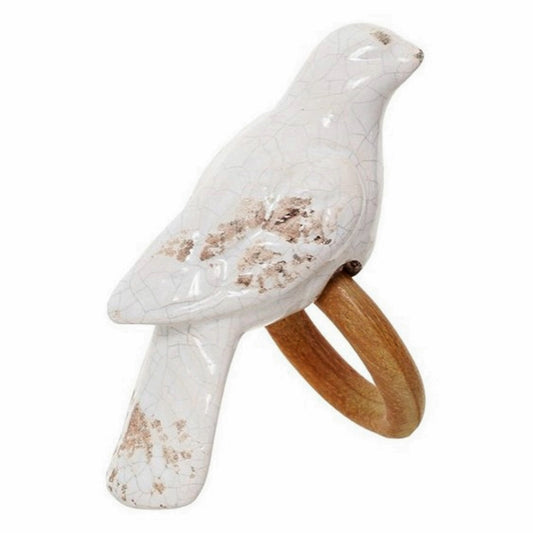 PORTA GUARDANAPO PASSARO CERAMICA BRANCO 11CM