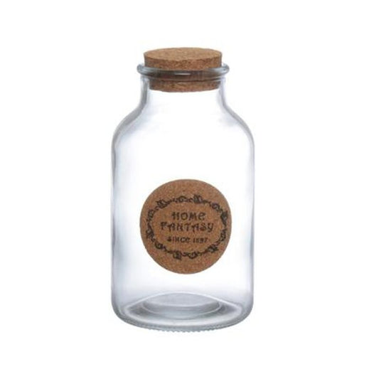 Pote Bergamo Vidro com Tampa em Cortiça 8,5x16cm