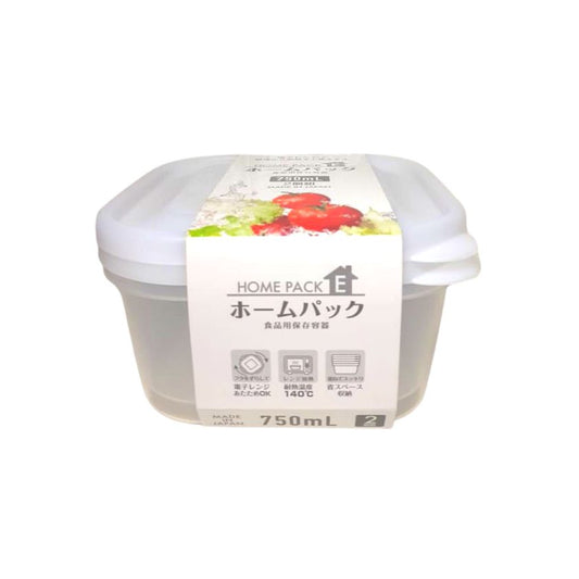 Pote de Plástico Quadrado Transparente 2un 750ml