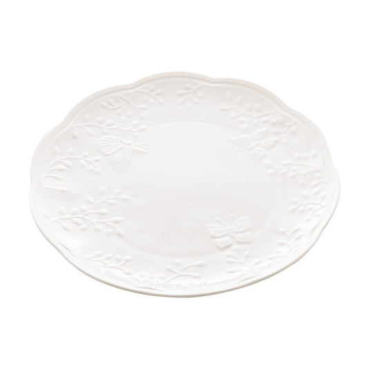 Prato Para Sobremesa De Porcelana New Bone Butterfly Flower 19x19x2cm Lyor