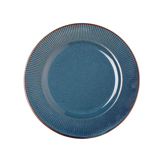 Prato Raso De Ceramica Linear Azul 27cm Lyor