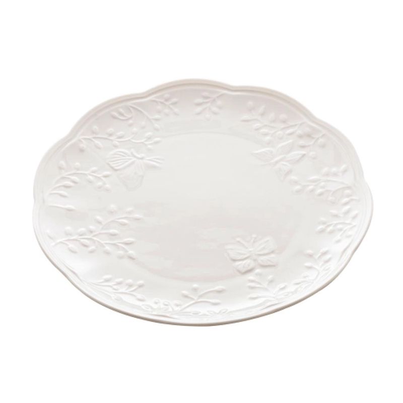 Prato Raso De Porcelana New Bone Butterfly Flower 26,5x27c2,5cm Lyor