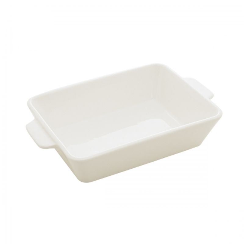 Refratario Porcelana Com Alca Basic Branco 23,5x4,5x5cm Lyor