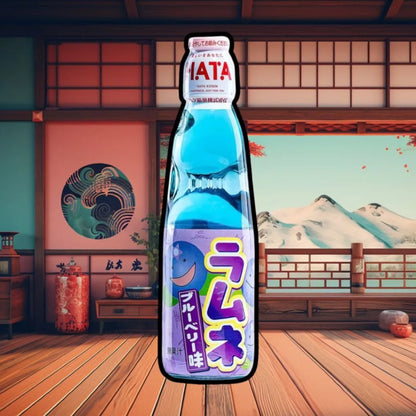 Refrigerante Japonês Ramune Hata Sabor Blueberry 200ml