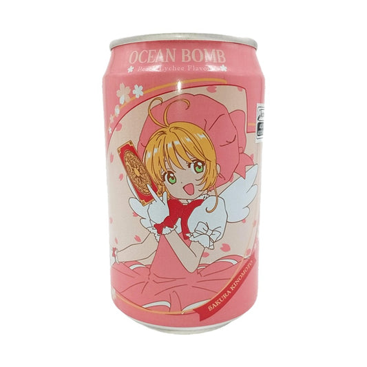 Refrigerante Sabor Pêssego e Lichia Sakura Card Captors 330ml Ocean Bomb