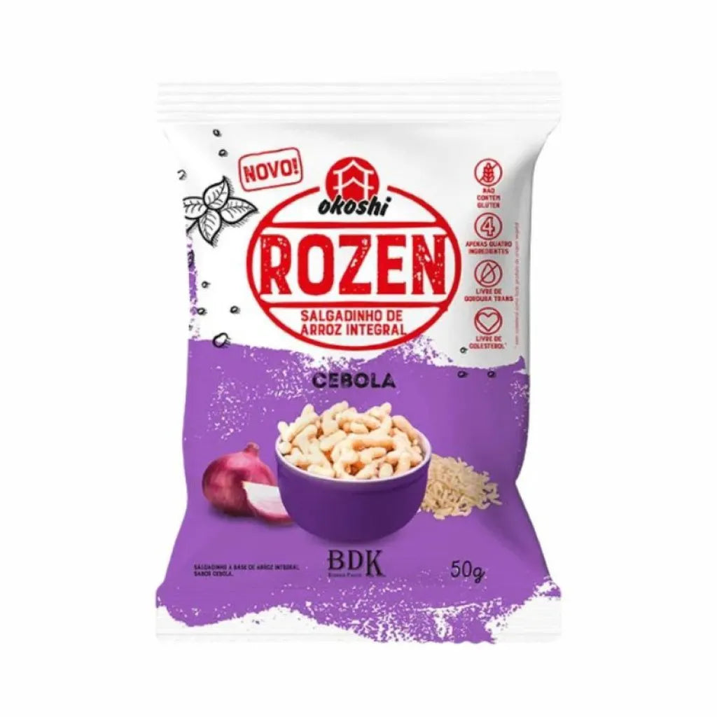 Rozen Salgadinho de Arroz Integral Cebola 50g Okoshi