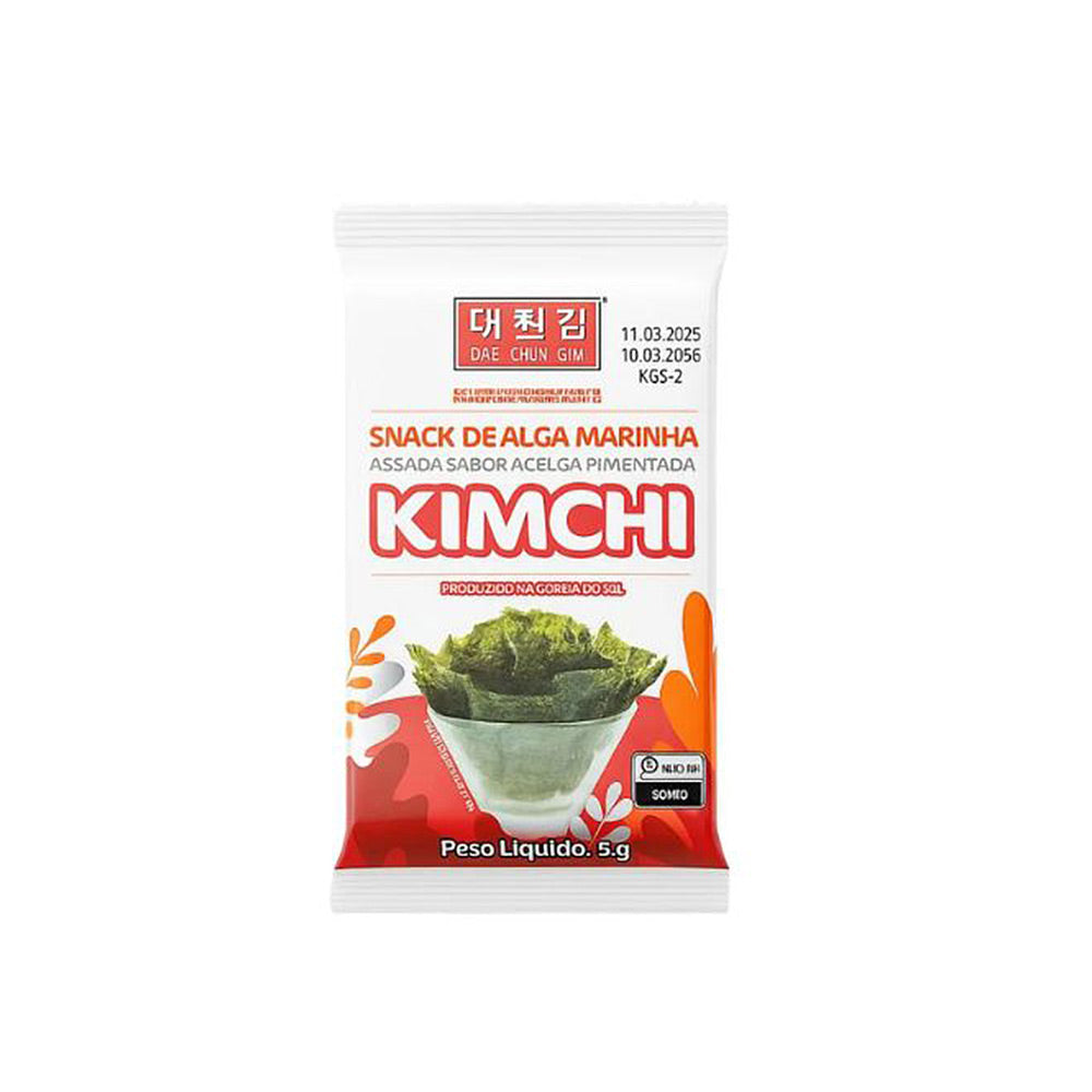 Snack de Alga Marinha Sabor Kimchi Okazunori 4g Tokyo Foods
