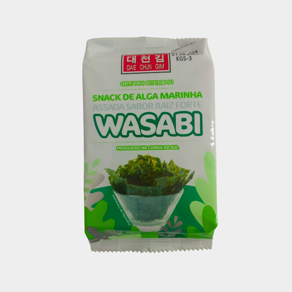 Snack de Alga Marinha Sabor Wasabi Okazunori 4g Tokyo Foods