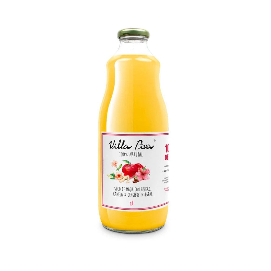 Suco Maçã Hibisco Canela Gengibre 1L Villa Piva
