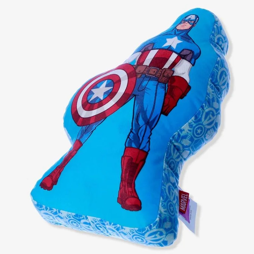 Almofada Escudo Capitão América Marvel Zona Criativa Aveludada