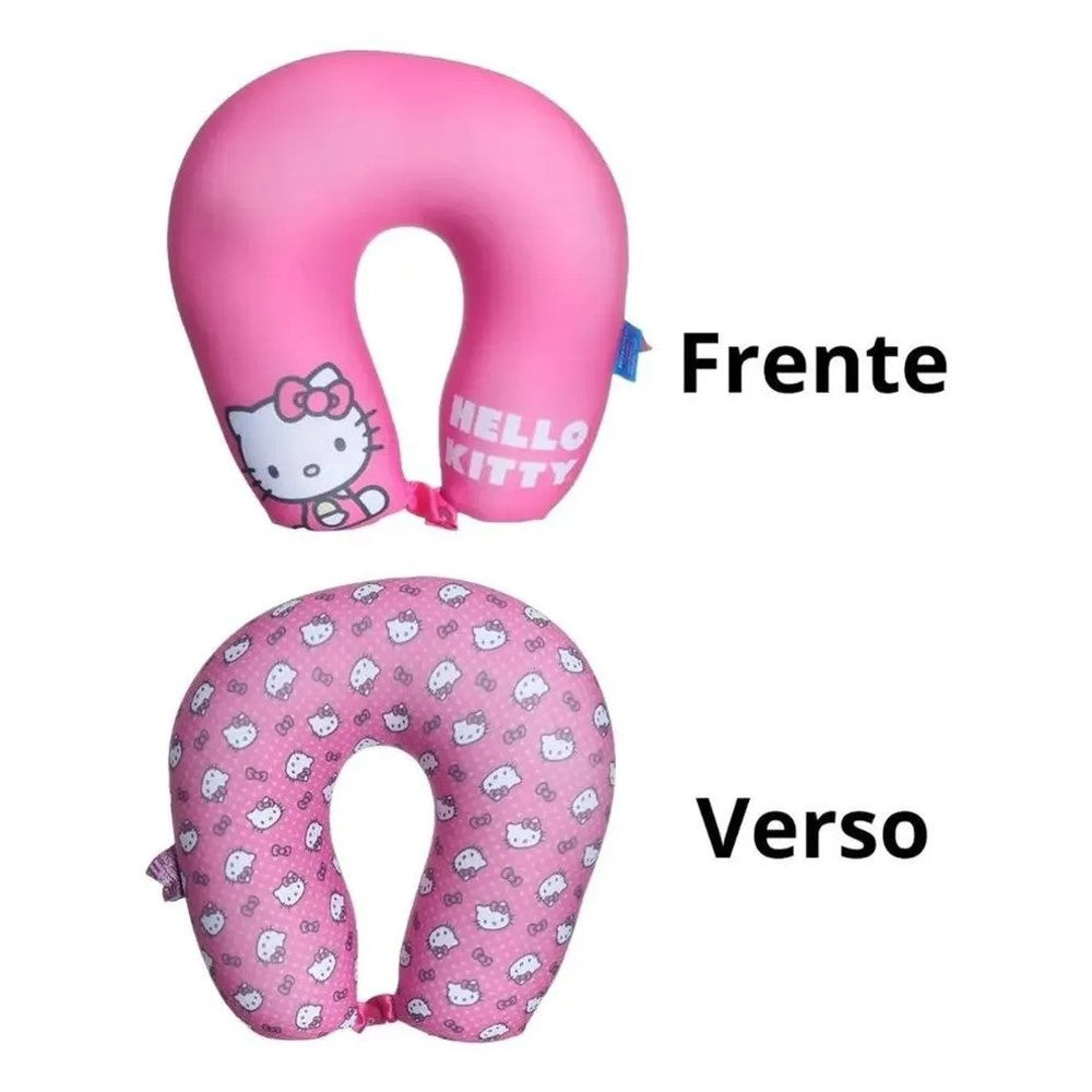 Almofada de Pescoço Hello Kitty Rosa Micro Pérolas Zona Criativa
