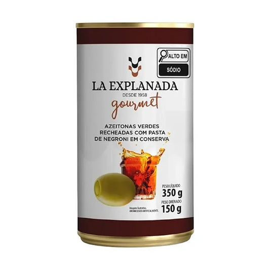 Azeitonas Verdes La Explanada Recheadas com Pasta de Negroni 350g