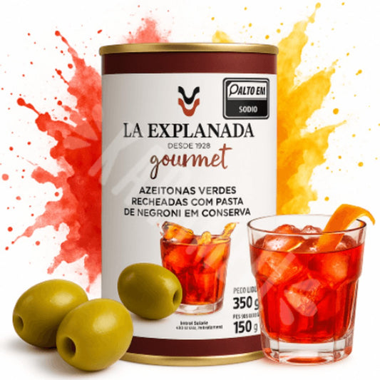 Azeitonas Verdes La Explanada Recheadas com Pasta de Negroni 350g