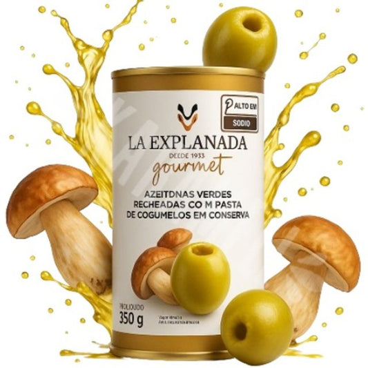 Azeitonas Verdes La Explanada Recheadas com Pasta de Cogumelos 350g
