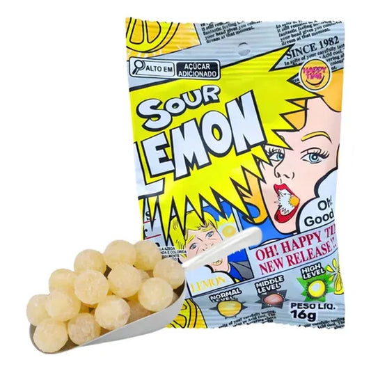 Bala Super Azeda Sour Lemon Happy Time 16g
