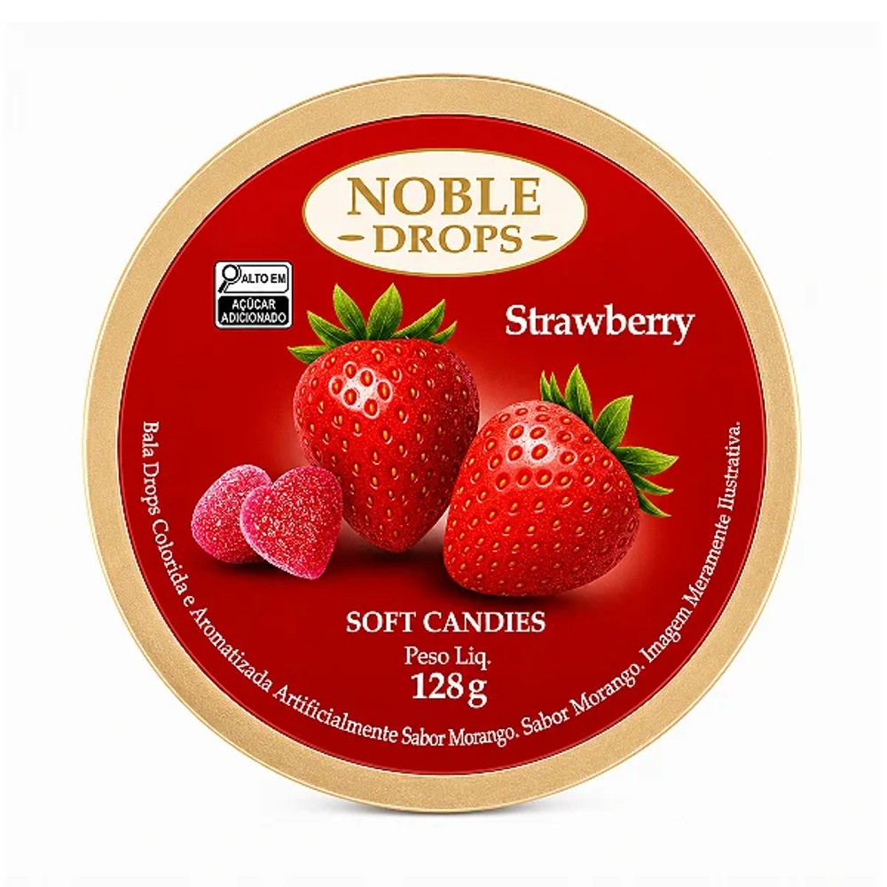 Bala de Goma Morango Noble Drops Empório Daruma 128g