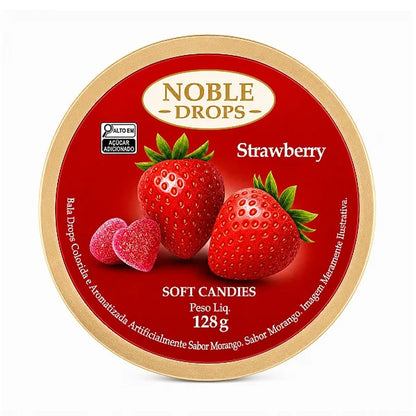 Bala de Goma Morango Noble Drops Empório Daruma 128g