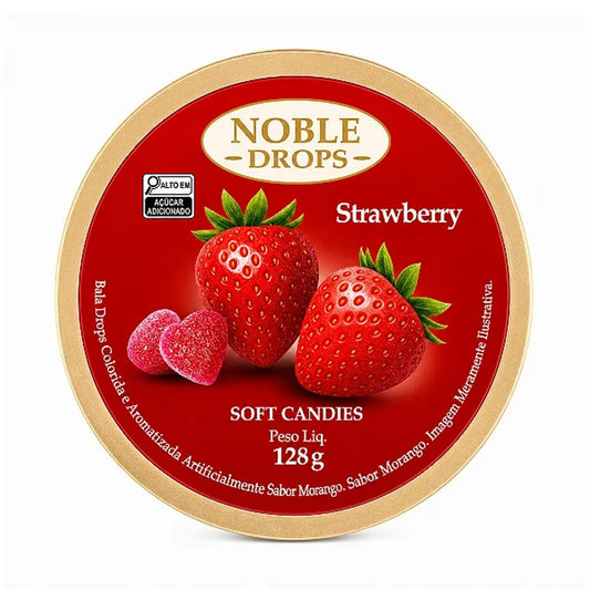 Bala de Goma Morango Noble Drops Empório Daruma 128g