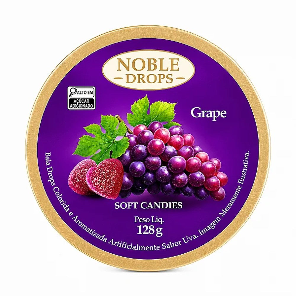 Balas de Goma Sabor Uva Noble Drops Empório Daruma 128g