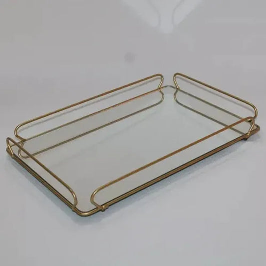 Bandeja Retangular Espelhada Luxo Cobre Mek 34,5x12,5x4,5cm
