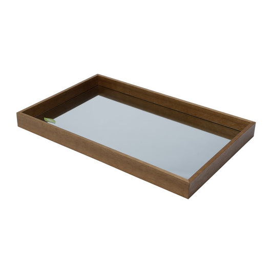 Bandeja de Madeira com Espelho Naturals Woodart 35x25cm