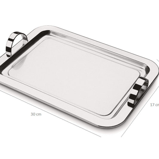 Bandeja para Café em Aço Inox com Alça Forma Inox 17x31cm