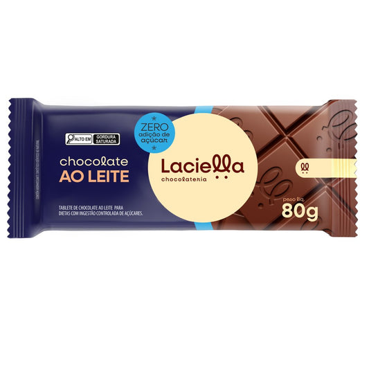 Barra de Chocolate Ao Leite Laciella Zero Açúcar 80g