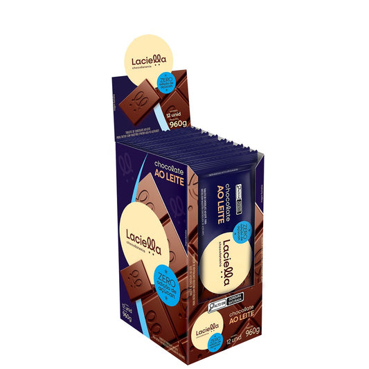 Barra de Chocolate Ao Leite Laciella Zero Açúcar 80g