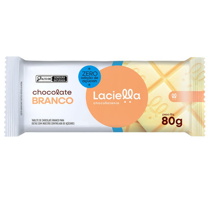 Barra de Chocolate Branco Zero Açúcar Laciella 80g Cremosa