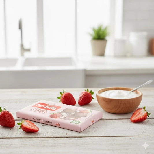 Barra de Chocolate ao Leite Terravita Recheio Cremoso de Iogurte e Cereja 235g