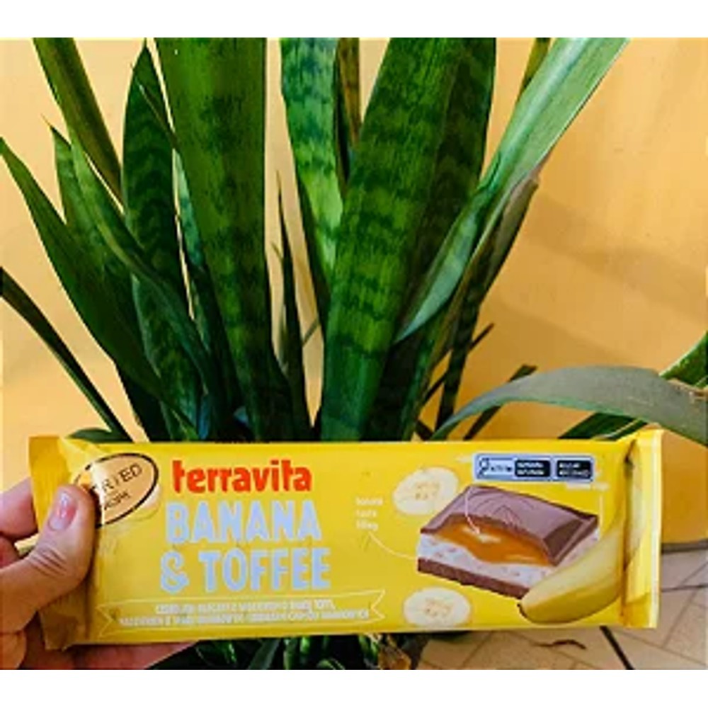 Barra de Chocolate ao Leite Terravita Recheio de Banana e Toffee 235g